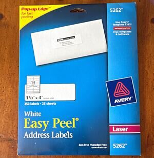 Avery 5262 Easy Peel White Laser Address Labels for Mailing & Envelopes